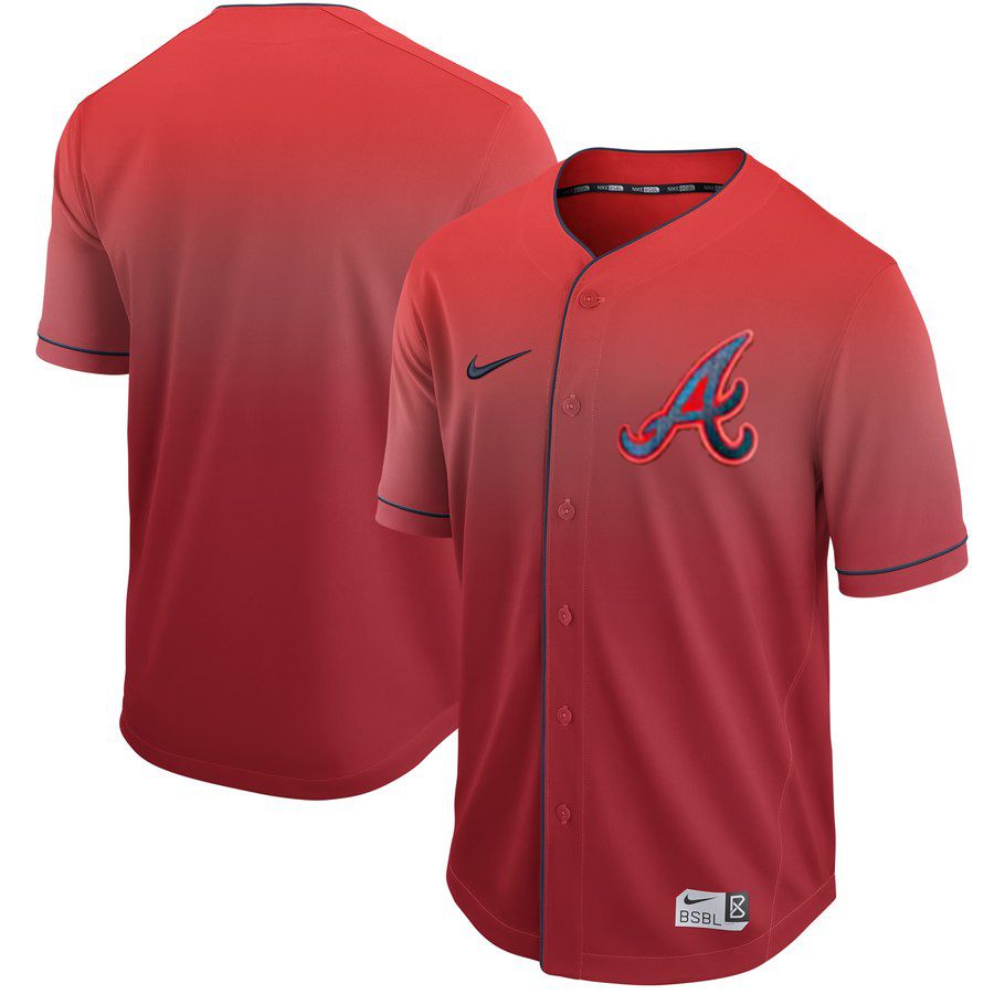 Men Atlanta Braves Blank Red Nike Fade MLB Jersey